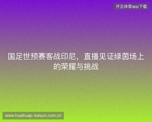 国足世预赛客战印尼，直播见证绿茵场上的荣耀与挑战